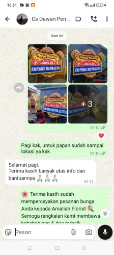Testimonial Papan Bunga Pernikahan lere