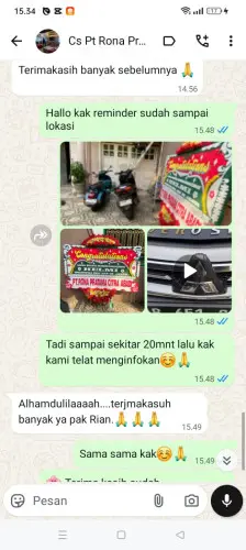 Testimonial Papan Bunga lere